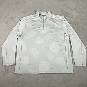 Tommy Bahama Sweatshirt Mens Extra Large IslandZone Gray Half-Zip Pullover Golf